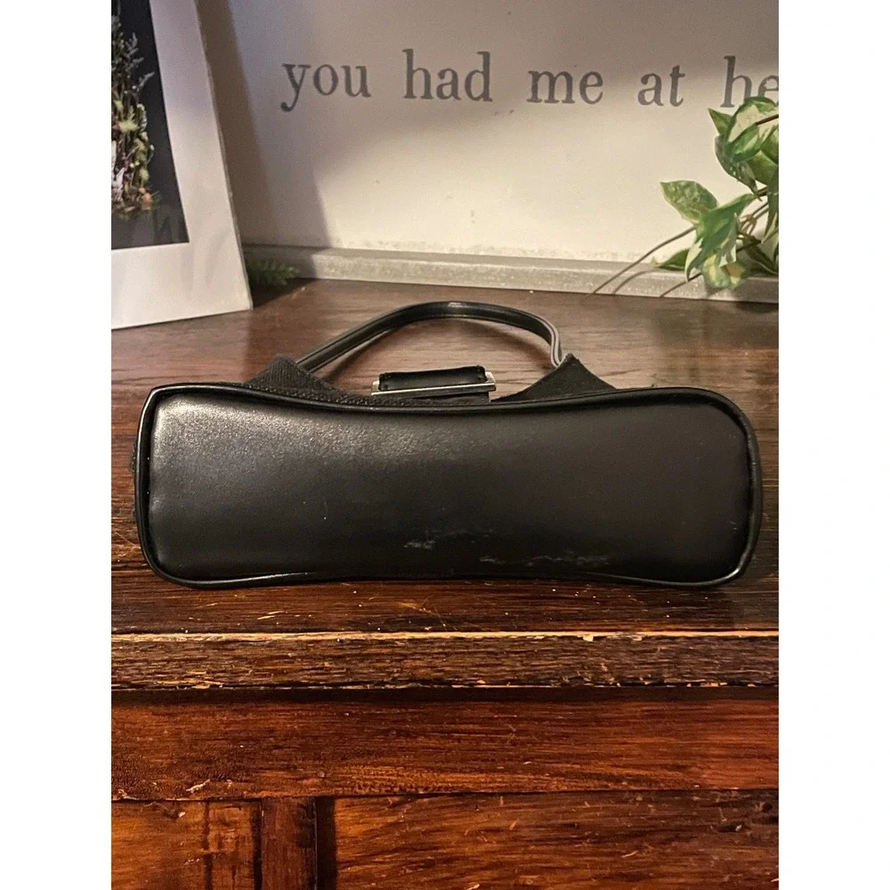 Urban Outfitters Black Shoulder Baguette Small Handbag‎ Silver Buckle